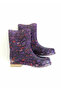 Garden and Rain Flower Patterned Women's Boots 36-40 Plum - 3