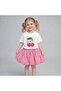 Girl's Cherry Print T-Shirt and Pink Gingham Skirt Set