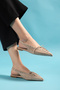 Beige Suede Women's Lace-Up Pointed Toe Ballet Flats Orthopedic Sole Daily Shoes - 7