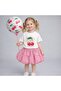 Girl's Cherry Print T-Shirt and Pink Gingham Skirt Set - 3