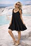 Ruffled Muslin Women's Dress with Tie Strap Skirt - 3