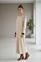 Women's Mercerized Fabric Minimal Stripe Detailed Casual Stylish Long Dress