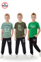 3-Pack Crew Neck Printed Detail Men's Detailed 6-Piece Boys' Top and Bottom Set