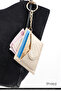 Cream Shk134 Faux Leather, Five Compartments, Heart-Shaped Card Holder and Bag Charm - 6