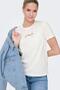 Women's Crew Neck Boxy Fit Suede Textured T-Shirt - Milena - 4