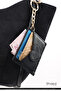 Black Shk134 Faux Leather, Five Compartments, Heart-Shaped Card Holder and Bag Charm - 6