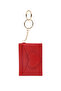 Red Shk134 Faux Leather, Five Compartments, Heart-Shaped Card Holder and Bag Charm