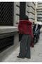 Special Design Premium Plush Faux Fur Jacket Coat Burgundy - 3