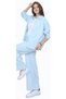 Girl's Gabardine Fabric Jacket, Pants, Straps, Badi, Baby Blue Color, Oversize Fit, Stylish Three-Piece Set - 2