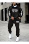 Calle 00 Urban Street Style 3 Threaded Rastered Sweatpants Set
