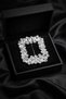 Stone Belt Buckle 7 cm X 5.5 cm Evening Dress Engagement Dress Belt Buckle Silver Plated with Zircon Stones - 2