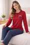 Wide Cut Women's Pajama Set 100% Cotton - 5