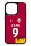 iPhone 14 Pro Compatible Mauro Icardi Signed Glass Licensed Phone Case with Jersey Piece