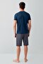 Men's 100% Cotton 3-Piece Pajama Set – Short Sleeve Top + Long Pants with Pockets + Shorts with Pockets - 5