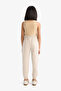 Z8779A6Bg779 Beige Elastic Waist Pocket Jogger Sweatpants for Girls - 6