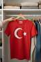 Turkish Flag Kids T-Shirt - Red Unisex Cotton Short Sleeve Casual Basic Kids Flag T-Shirt - 3