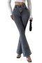 Agraa Women's Smoked Lycra High Waist Spanish Leg Jeans - 2