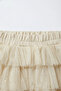 Girl's Cotton Lined Ecru Glitter Layered Tulle Skirt - 3