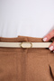Leather Detail Finger Buckle Women's Pants, Dress, Jacket Belt