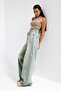 Women's Denim Color 4s6-67 Wide Leg Loose Fit 100% Cotton Denim Jeans - 2