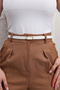 Leather Detail Finger Buckle Women's Pants, Dress, Jacket Belt - 5