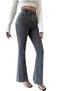 Agraa Women's Smoked Lycra High Waist Spanish Leg Jeans
