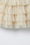Girl's Cotton Lined Ecru Glitter Layered Tulle Skirt - 2