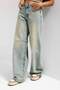 Women's Denim Color 4s6-67 Wide Leg Loose Fit 100% Cotton Denim Jeans - 5