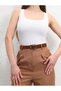 Suede Square Buckle Women's Trouser Belt, Dress Belt, Coat Belt - 6