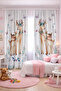 Baby Kids Room Double Winged Background Curtain with Mother and Baby Deer Pattern - 2