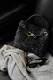 Women's Venty Black Color Gold Buckle Hand and Shoulder Bag