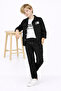 3-12 Years Old Boys Khaki Black Jacket Jogger Pants T-Shirt Set 3 Piece Holiday Stylish Set - 2