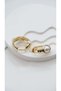 Textured Plate Pearl Detailed Hoop Earrings - 3