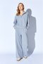 Women's Tracksuit Set Sports Suit Gray Melange Half-Zip Sweatshirt-Elastic Waistband Drawstring Detailed Pa - 3