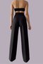 Nisyan Women's High Waist Black Modern Wide-Leg Pleated Fabric Trousers - 2