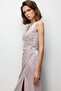 Ruched Detailed Slit Glitter Dress 6082 - 5