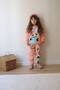 Girl's Winter 3-Yarn Printed Shawl-Printed Top and Bottom Set - Soft Texture-2001-Jlb-028