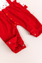 Heart Patterned Scallop Collar Bandana Baby Girl Jumpsuit Set - 4
