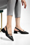 Women's Black Casual Pointed Toe 3 cm Low Heel Shoes – Metal Accessory Data - 7