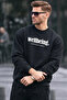 Men's Wellbeing Printed Black Sweatshirt - 2