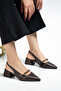 Women's Brown Casual Pointed Toe 3 cm Low Heel Shoes – Metal Accessory Data - 4