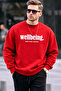 Men's Wellbeing Printed Red Sweatshirt