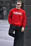 Men's Wellbeing Printed Red Sweatshirt - 3
