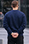 Men's Wellbeing Printed Navy Blue Sweatshirt - 6