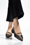 Women's Brown Casual Pointed Toe 3 cm Low Heel Shoes – Metal Accessory Data - 2