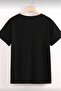 Gold Cherry Women's Oversize Front Printed Crew Neck Cotton T-Shirt Relaxed Fit - 4
