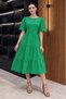 Short Sleeve Women's Dress with Embroidery Detail