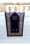 60X115 cm Single Magnificent Navy Blue Prayer Mat, Silky-Like Shiny Colored and Soft Prayer Mat