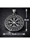 Stainless Steel Nordic Rune Figured Vegvisir Viking Compass Men's Necklace - 7