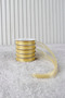 Gold Organza Tulle Ribbon 1 cm 22 Meters - Package, Wedding, Engagement, Dowry, Gift, Decoration, Party - 6